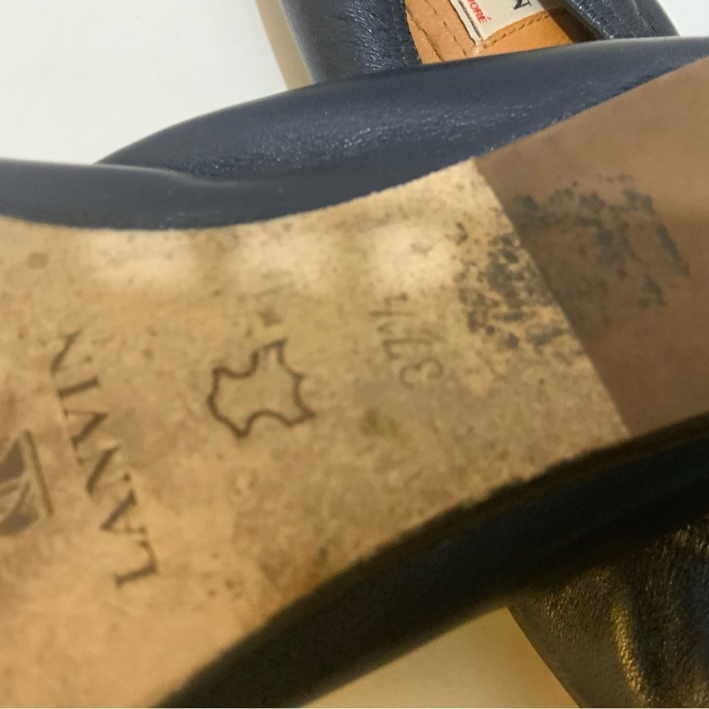LANVIN leather Ballet Flats blue black 37.5 - Picture 4 of 5